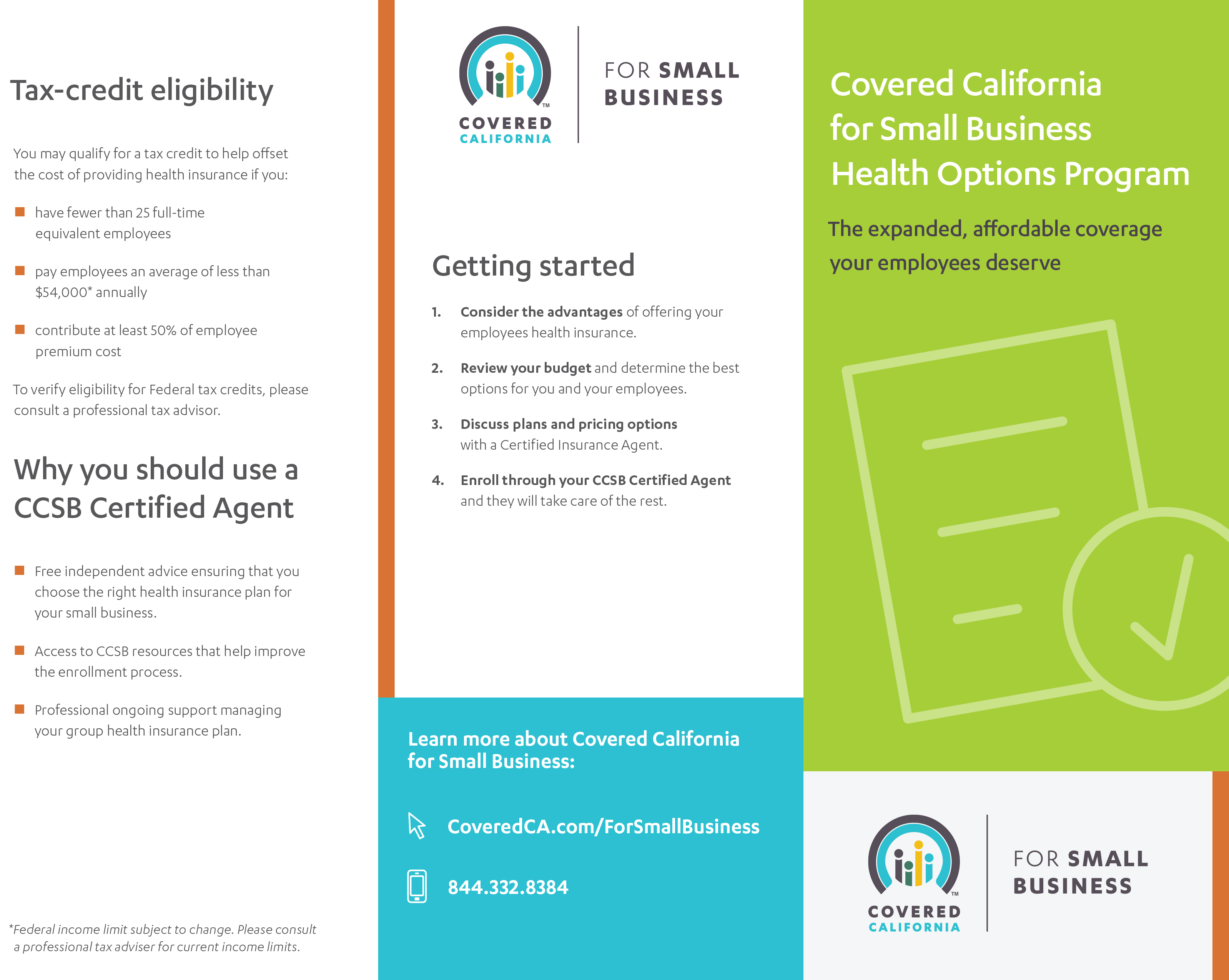 Covered California for Small Business TriFold