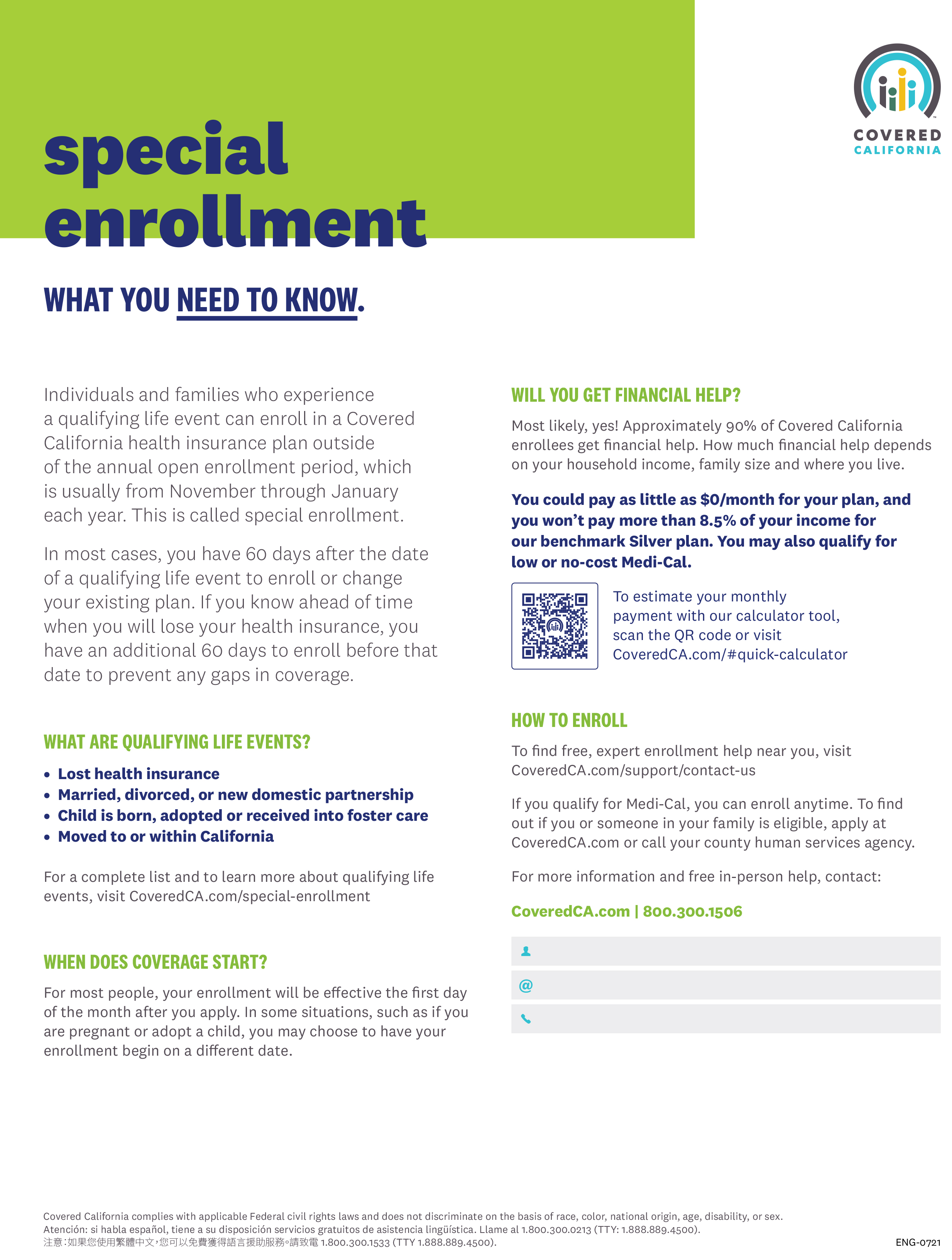 Special Enrollment, What you Need to Know